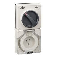 Clipsal - 56 Series, Switched Socket Outlet, 20A, 3 Pin, 1P, 250V, Less Enclosure
Grey