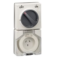 Clipsal - 56 Series, Combination Switched Socket Outlet, 250V, 10A, 3 Flat PIN, Heavy Duty
Grey
