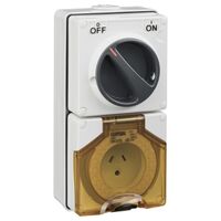 Clipsal - 56 Series, Switched Socket Outlet, 250V, 10A, 2 Flat and Round Earth PIN, IP66, 1 Pole
Chemical Grey