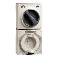 Clipsal - 56 Series, Switched Socket, Surface IP66 3 PIN 10A
Grey