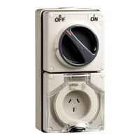 Clipsal - 56 Series, Switched Socket Outlet, 250V, 10A, 3 Flat Pin
Chemical Grey