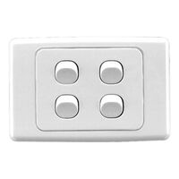 2000 Series
Flush Switch
4 Gang, 250VAC, 10A, Standard, Horizontal | White Electric