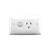 Standard Series, Single Switch Socket Outlet, 250V, 10A, Standard Size, Safety Shutter
White Electric