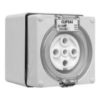 Clipsal - 56 Series, Surface Socket, IP66, 500V 32A - 5 Round Pins
Chemical Grey