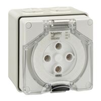 Clipsal - 56 Series, Surface Socket, IP66, 500V 50A - 4 Round Pins
Grey