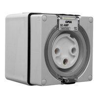 Clipsal - 56 Series, Surface Socket, IP66, 250V 32A - 3 Round Pins
Grey