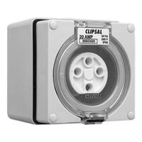 Clipsal - 56 Series, Surface Socket, IP66, 500V 20A - 4 Round Pins
Chemical Grey