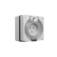 Clipsal - 56 Series, Surface Socket, IP66, 250V 15A - 3 Flat Pins
Grey