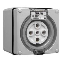 Clipsal - 56 Series, Surface Socket, IP66, 500V 40A - 5 Round Pins
Grey