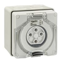 Clipsal - 56 Series, Surface Socket, IP66, 500V 20A - 4 Round Pins
Chemical Grey