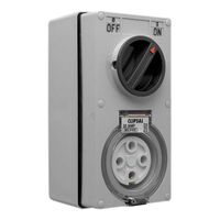 Clipsal - 56 Series, Switched Socket Outlet, 500V, 32A, 4 Round PIN, IP66, 3 Pole, Vertical
Grey