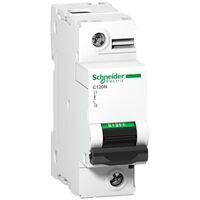 Acti9, Miniature circuit breaker (MCB), C120N, 1P, 63A, C curve, 10000A (IEC/EN 60898-1), 10kA (IEC/EN 60947-2)