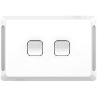 Pro Series, Flush Switch, Horizontal Mount, 2 Gang, 1-Way/2-Way, 230/240V 20A, 16AX - Extra Vivid White