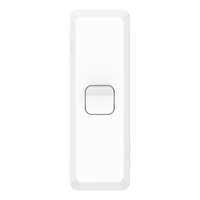 Pro Series, Architrave Switch, Vertical Mount, 1 Gang, 230/240V, 20A, 16AX - Extra Vivid White