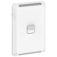 Pro Series, Switch, Vertical 1 Gang, 1/2 Way 20A, /16AX 230/240V, IP44 - Extra Vivid White