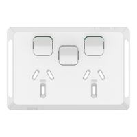 Pro Series, Twin Power Point Skin, Horizontal Mount, 1ExBlank, 10A, 250V, Clip-On - Extra Vivid White