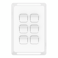 Pro Series, Switch Plate Skin, 6 Gang, Horizontal/Vertical Mount, Clip-On - Extra Vivid White