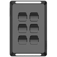 Pro Series, Switch Plate Skin, 6 Gang, Horizontal/Vertical Mount, Clip-On - Black
