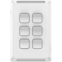 Pro Series, Flush Switch, Vertical Mount, 6 Gang, 1-Way/2-Way, 230/240V 20A, 16AX - Extra Vivid White