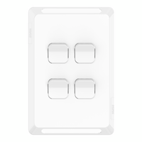 Pro Series, Switch Plate Skin, 4 Gang, Horizontal/Vertical Mount, Clip-On - Extra Vivid White