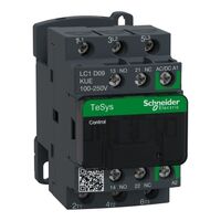 TeSys D, Contactor, TeSys Deca, 3P(3 NO), AC-3/AC-3e, 0 to 440V, 9A, 100 to 250VAC/DC coil