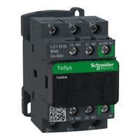 TeSys D, Contactor, TeSys Deca, 3P(3 NO), AC-3/AC-3e, 0 to 440V, 18A, 24 to 60VAC/DC coil