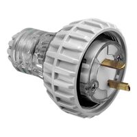 Clipsal - 56 Series, Plug Top, Straight, 2 Polarised PIN, 15A, 32V, IP66 - Electric Orange