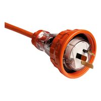 Clipsal - 56 Series, Plug Top, Straight, 3 Flat PIN, 10A, 250V, IP66 - Electric Orange