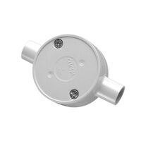 Clipsal - Cable Management, Junction Box, Standard, 16mm I.D, 2 Way Through Entry - Grey