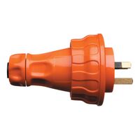 Clipsal - 56 Series, Plug Top, Straight, 3 Flat PIN, 10A, 250V, IP66 - Resistant Orange