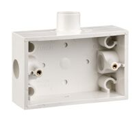Clipsal - Mounting Accessories, Mounting Box, with 20 mm End Entries - 20 mm Spout One Side - White Electric