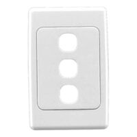 2000 Series, Flush Surround and Grid Plate, 3 Gang, Vertical/Horizontal Mount, Standard Size - White Electric