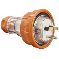 Clipsal - 56 Series, Plug Top, Straight, 3 PIN, 10A, 250V, IP66 - Electric Orange