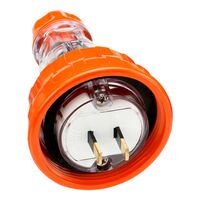 Clipsal - 56 Series, Plug Top, Straight, 2 Flat PIN, 10A, 110V, IP66 - Electric Orange