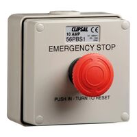 Clipsal - 56 Series, push-button Control Station, 3A, Emergency Stop - Grey