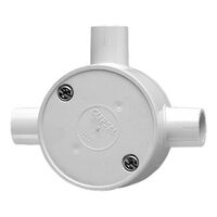 Clipsal - Cable Management, Round Junction Box, PVC, 16mm Entries, 3 Way - Grey