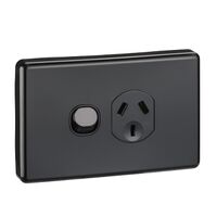 Classic C2000 Series, Single Switch Socket Outlet, Classic, 250V, 10A - Black