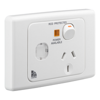Medilec, Single Switch Socket Outlet, 250V, 10A, Circuit Identification - White Electric