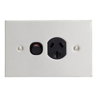 Metal Plate Series, Single Switch Socket Outlet, 250V, 10V, BSL Style - Black