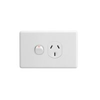 Classic C2000 Series, Single Switch Socket Outlet, Classic, 250V, 10A, 2 Pole - White Electric