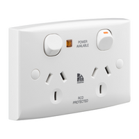 Medilec, Twin Switch Socket Outlet, 250V, 10A, Safety Shutter, Security Screw - White Electric