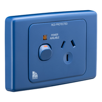 Medilec, Single Switch Socket Outlet, 250V, 10A - Dark Blue