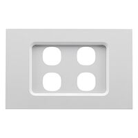 Saturn Zen, Grid and Cover, 4 Gang, Less Mechanism - Zen White