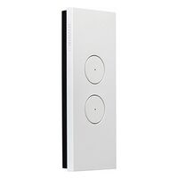 Saturn Zen, push-button Architrave Switch, LED Architrave, 2 Gang, 250V, 16AX/20A - Zen White