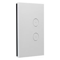 Saturn Zen, push-button Switch, LED, 2 Gang, 250V, 16AX/20A - Zen White