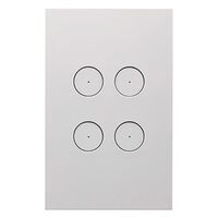 Saturn Zen, Grid and Cover, 4 Gang, Less Mechanism - Zen White