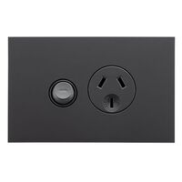 Saturn Zen, Single Power Point, Horizontal Mount, 250V, 10A - Zen Black