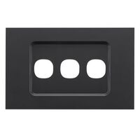 Saturn Zen, Grid and Cover, 3 Gang, Less Mechanism - Zen Black