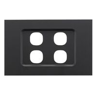 Saturn Zen, Grid and Cover, 4 Gang, Less Mechanism - Zen Black