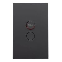 Saturn Zen, Cooker Switch, Single Pole 45A, 250V - Zen Black